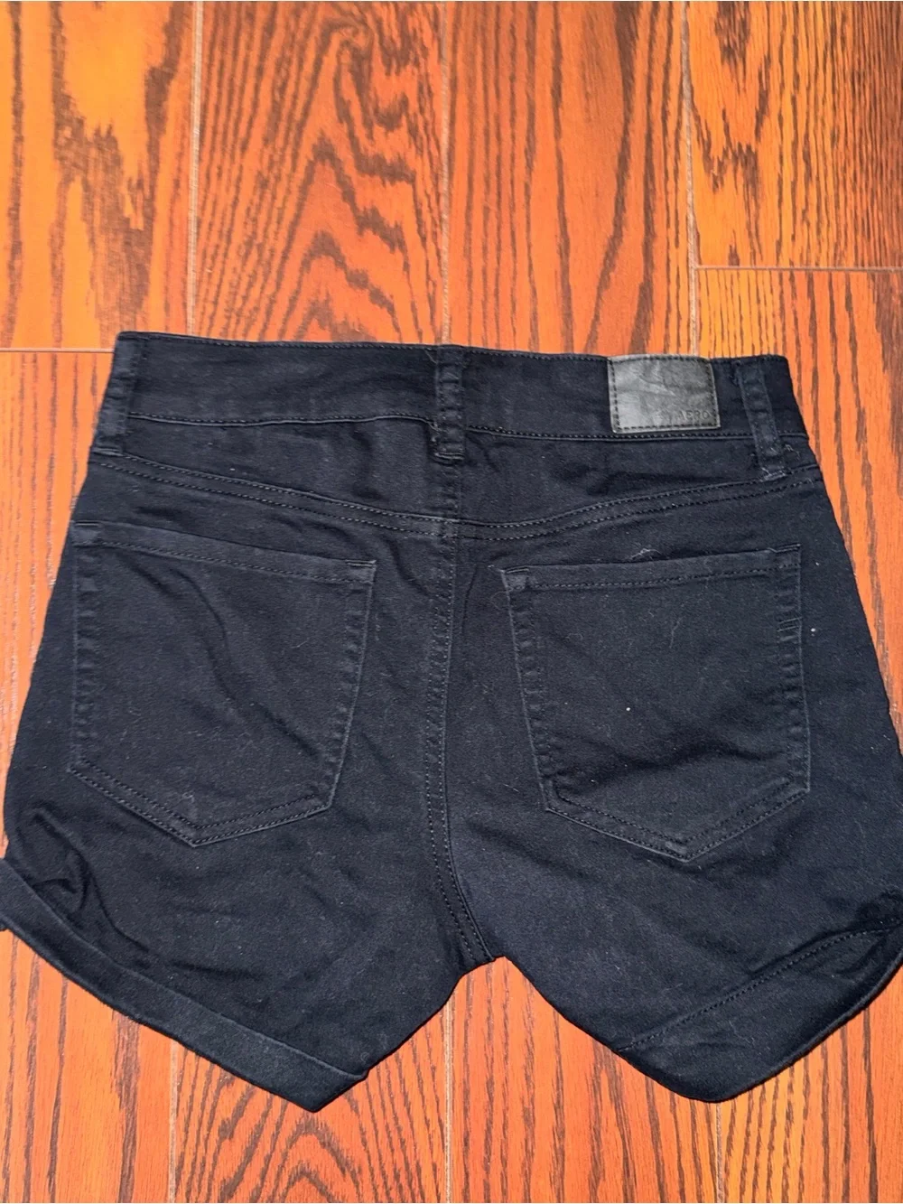High-Rise Black Denim Jean Shorts for Women